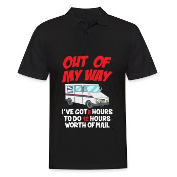 Lieferfahrer -Outfit -Witz -Lieferwagen Design - Männer Poloshirt - Schwarz - Vorne - Kai (181cm)