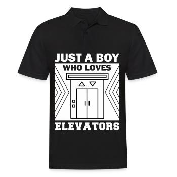 Elevator Button Just a boy who loves elevator - Men's Polo Shirt - black - Front - Kai (181cm)
