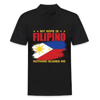 Ma femme est originaire des Philippines - Polo Homme - noir - Devant - Kai (181cm)
