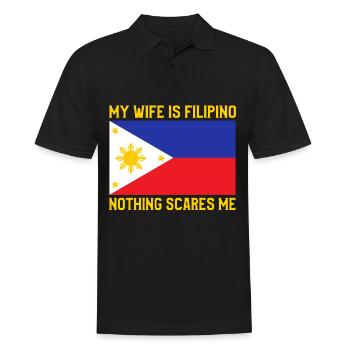 Ma femme est originaire des Philippines - Polo Homme - noir - Devant - Kai (181cm)