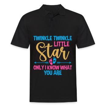Fête de révélation de genre Baby Shower Little Star - Polo Homme - noir - Devant - Kai (181cm)