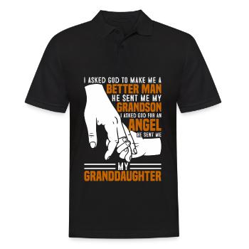 I asked God to make me a better man - Men's Polo Shirt - black - Front - Kai (181cm)