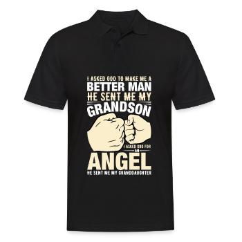 I asked God to make me a better man - Men's Polo Shirt - black - Front - Kai (181cm)