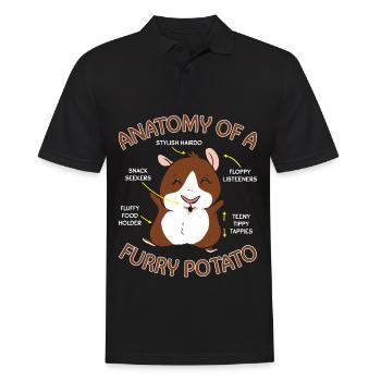 Anatomie d’un vêtement d’amoureux du cochon d’Inde - Polo Homme - noir - Devant - Kai (181cm)