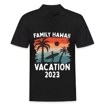 Family Hawaii Vacation 2023 Beach In Hawaii - Men's Polo Shirt - black - Front - Kai (181cm)