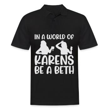 Un monde plein de Karens est une Beth pour les femmes - Polo Homme - noir - Devant - Kai (181cm)
