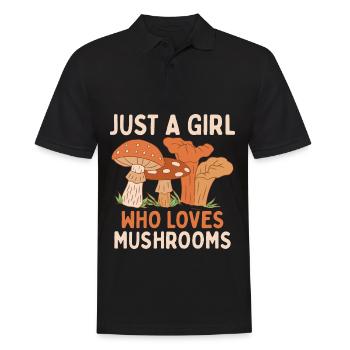 Juste une fille qui aime les champignons vêtements champignons - Polo Homme - noir - Devant - Kai (181cm)