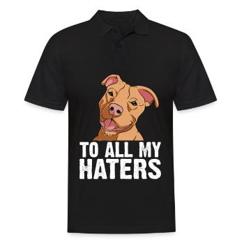 Pitbull All My Haters PitbullDog Lovers - Men's Polo Shirt - black - Front - Kai (181cm)