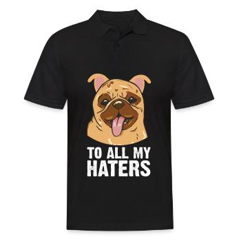 Pitbull All My Haters PitbullDog Lovers - Men's Polo Shirt - black - Front - Kai (181cm)