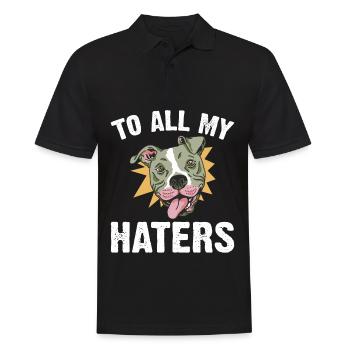Pitbull Alle Meine Hasser PitbullHundeliebhaber - Männer Poloshirt - Schwarz - Vorne - Kai (181cm)