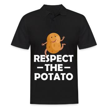Funny Root Vegetable Potato Pun - Men's Polo Shirt - black - Front - Kai (181cm)