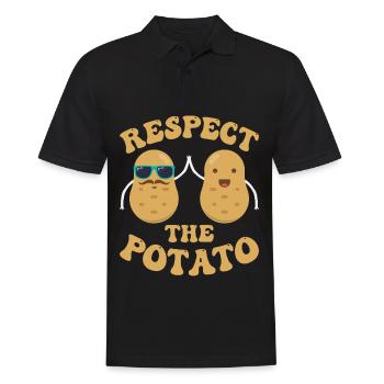 Funny Root Vegetable Potato Pun - Men's Polo Shirt - black - Front - Kai (181cm)