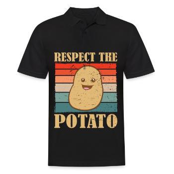Funny Root Vegetable Potato Pun - Men's Polo Shirt - black - Front - Kai (181cm)