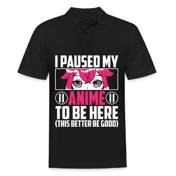 Mis en pause mon anime otaku anime cadeau - Polo Homme - noir - Devant - Kai (181cm)