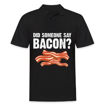 Hat jemand Bacon gesagt BBQ Grillparty Bacon - Männer Poloshirt - Schwarz - Vorne - Kai (181cm)