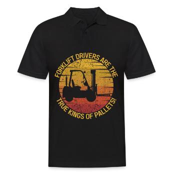 Gabelstaplerfahrer Gabelstapler Staplerfahrer - Männer Poloshirt - Schwarz - Vorne - Kai (181cm)