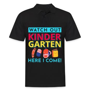 Kindergarten Kindergärtner Lehrer Regenbogenfarben - Männer Poloshirt - Schwarz - Vorne - Kai (181cm)