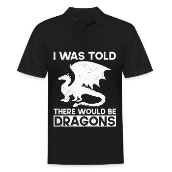 Dragon Dragon Design Mythical Creatures Fantasy - Men's Polo Shirt - black - Front - Kai (181cm)