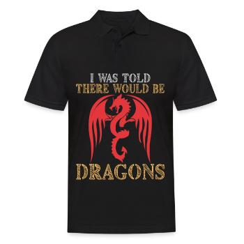 Drache Drachen Design Fabelwesen Phantasie - Männer Poloshirt - Schwarz - Vorne - Kai (181cm)