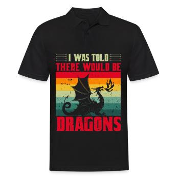 Drache Drachen Design Fabelwesen Phantasie - Männer Poloshirt - Schwarz - Vorne - Kai (181cm)