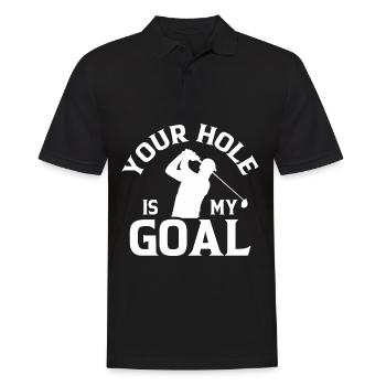 Dein Loch Ist Mein Tor Golfspieler Golf Humor - Männer Poloshirt - Schwarz - Vorne - Kai (181cm)