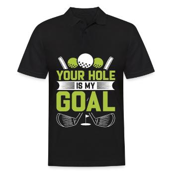 Dein Loch Ist Mein Tor Golfspieler Golf Humor - Männer Poloshirt - Schwarz - Vorne - Kai (181cm)