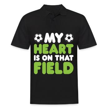 Mein Herz Ist Auf Diesem Feldfußball Mutter Outfit - Männer Poloshirt - Schwarz - Vorne - Kai (181cm)