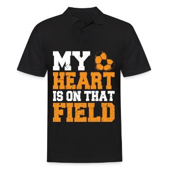 Mein Herz Ist Auf Diesem Feldfußball Mutter Outfit - Männer Poloshirt - Schwarz - Vorne - Kai (181cm)