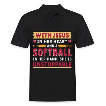 Jésus dans ton cœur Athlètes lanceurs de softball - Polo Homme - noir - Devant - Kai (181cm)