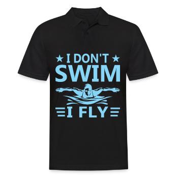 Schwimmen Schwimmbutterfly Bademeister - Männer Poloshirt - Schwarz - Vorne - Kai (181cm)