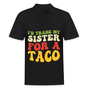 Cinco De May Outfit Taco Mexicain - Polo Homme - noir - Devant - Kai (181cm)