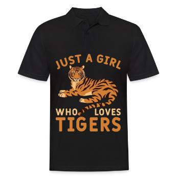 Girl Who Loves Tiger Tiger Animal Lover - Men's Polo Shirt - black - Front - Kai (181cm)