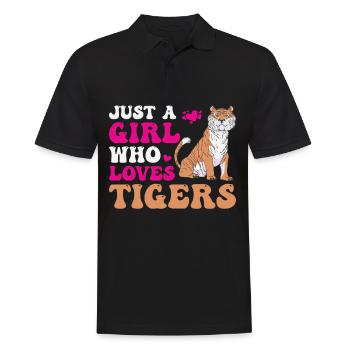 Girl Who Loves Tiger Tiger Animal Lover - Men's Polo Shirt - black - Front - Kai (181cm)