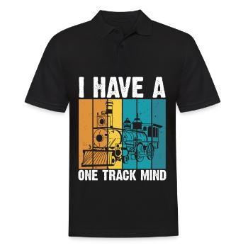 Train Single Line Mind Railroad Locomotive - Men's Polo Shirt - black - Front - Kai (181cm)