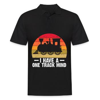 Train Single Line Mind Railroad Locomotive - Men's Polo Shirt - black - Front - Kai (181cm)