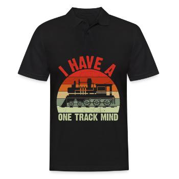 Train Single Line Mind Railroad Locomotive - Men's Polo Shirt - black - Front - Kai (181cm)