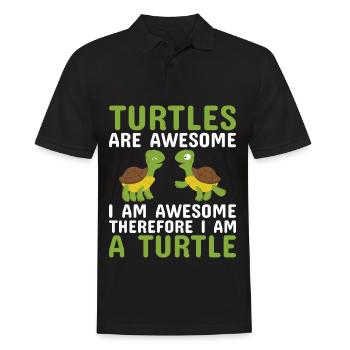 Turtles -Sea Turtle -Hawaiian - Men's Polo Shirt - black - Front - Kai (181cm)