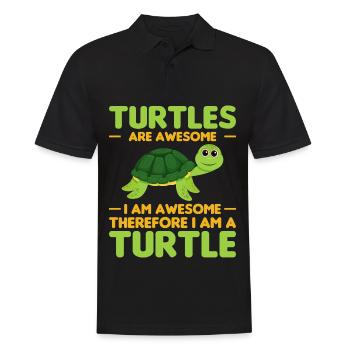 Turtles -Sea Turtle -Hawaiian - Men's Polo Shirt - black - Front - Kai (181cm)