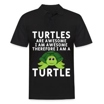 Turtles -Sea Turtle -Hawaiian - Men's Polo Shirt - black - Front - Kai (181cm)