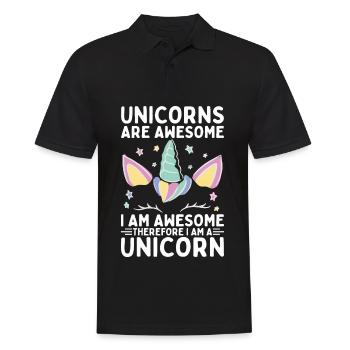 Les licornes sont géniales, je suis une licorne - Polo Homme - noir - Devant - Kai (181cm)