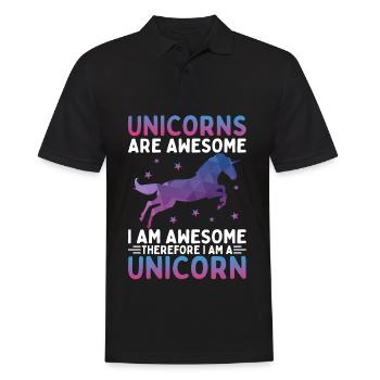 Les licornes sont géniales, je suis une licorne - Polo Homme - noir - Devant - Kai (181cm)