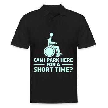 Amputation Überlebende Behinderten Rollstuhlkostüm - Männer Poloshirt - Schwarz - Vorne - Kai (181cm)