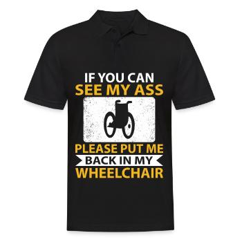 Amputation Überlebende Behinderten Rollstuhlkostüm - Männer Poloshirt - Schwarz - Vorne - Kai (181cm)