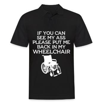 Amputation Überlebende Behinderten Rollstuhlkostüm - Männer Poloshirt - Schwarz - Vorne - Kai (181cm)