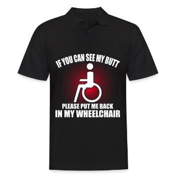Amputation Überlebende Behinderten Rollstuhlkostüm - Männer Poloshirt - Schwarz - Vorne - Kai (181cm)