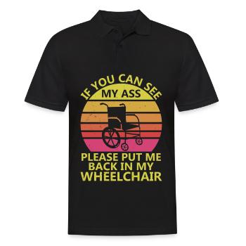 Amputation Überlebende Behinderten Rollstuhlkostüm - Männer Poloshirt - Schwarz - Vorne - Kai (181cm)