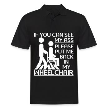 Amputation Überlebende Behinderten Rollstuhlkostüm - Männer Poloshirt - Schwarz - Vorne - Kai (181cm)