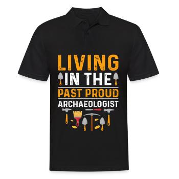 Funny archaeology design for future - Men's Polo Shirt - black - Front - Kai (181cm)