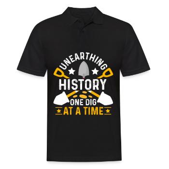Lustiger Archäologie-enthusiast Und Zukunft - Männer Poloshirt - Schwarz - Vorne - Kai (181cm)