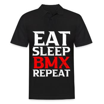 Eat Sleep Bmx Repeat Bicycle Racer - Männer Poloshirt - Schwarz - Vorne - Kai (181cm)